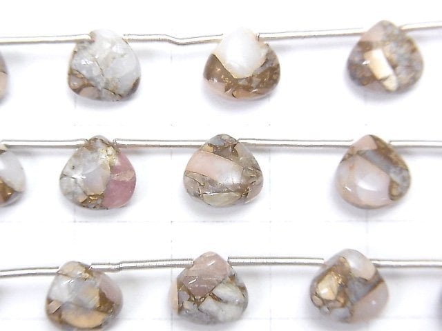 [Video]Copper Pink Opal AAA Chestnut (Smooth) 8x8mm 1strand (8pcs )
