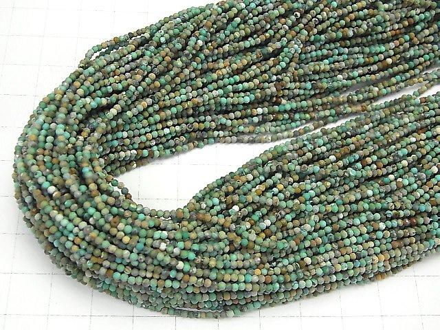 [Video] High Quality! Turquoise AA Faceted Round 2mm 1strand beads (aprx.15inch / 37cm)