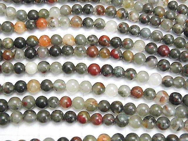 [Video] African Bloodstone Round 6mm 1strand beads (aprx.14inch / 35cm)