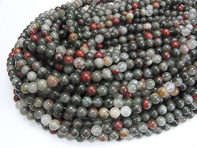 [Video] African Bloodstone Round 8mm 1strand beads (aprx.15inch/36cm)