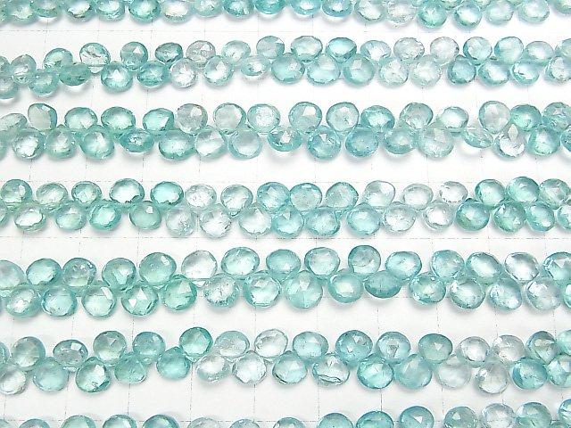 [Video] High Quality Blue Apatite AA++ Chestnut Faceted Briolette Color Gradation half or 1strand beads (aprx.7inch / 18cm)