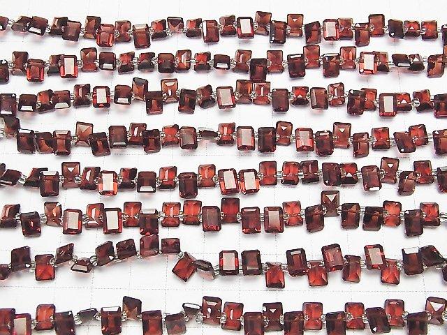 [Video] High Quality Mozambique Garnet AAA Rectangle Faceted 7x5x3mm half or 1strand beads (aprx.6inch / 15cm)