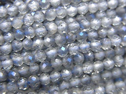 [Video] High Quality! Topaz AAA Faceted Round 3mm Blue Coating 1strand beads (aprx.15inch / 37cm)