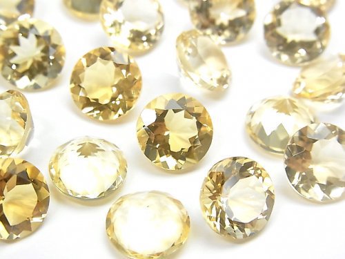 [Video]High Quality Citrine AAA Loose stone Round Faceted 10x10mm 2pcs