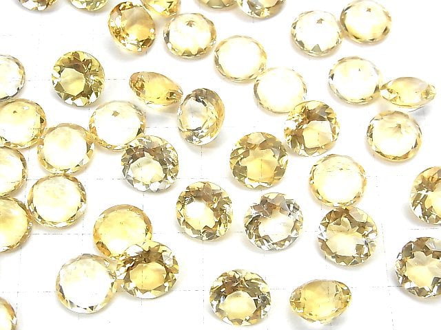 [Video]High Quality Citrine AAA Loose stone Round Faceted 10x10mm 2pcs