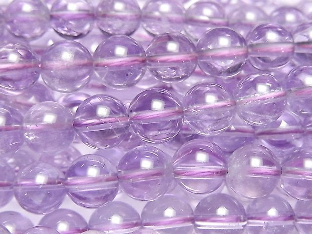 [Video] Light color Amethyst AA++ Round 8mm half or 1strand beads (aprx.15inch/38cm)