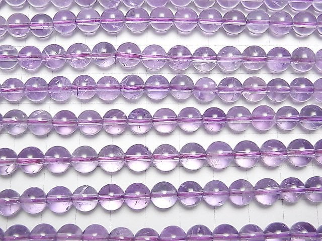 [Video] Light color Amethyst AA++ Round 8mm half or 1strand beads (aprx.15inch/38cm)