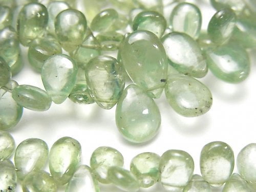 [Video]High Quality Green Kyanite AAA- Pear shape (Smooth) 1strand beads (aprx.7inch/18cm)