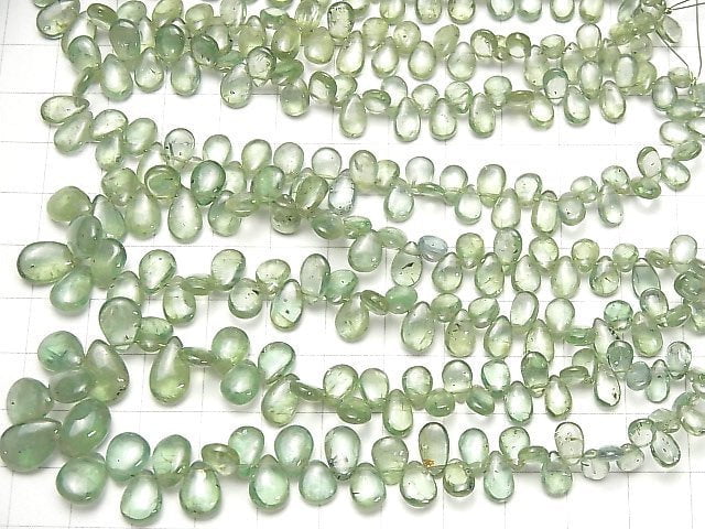 [Video]High Quality Green Kyanite AAA- Pear shape (Smooth) 1strand beads (aprx.7inch/18cm)