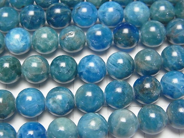 [Video] Blue Apatite AA Round 8mm 1strand beads (aprx.15inch/37cm)
