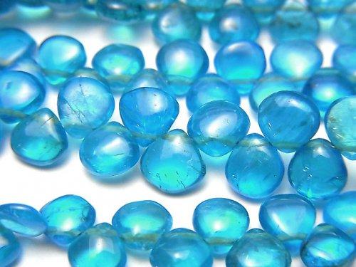[Video] High Quality Neon Blue Apatite AAA- Chestnut (Smooth) half or 1strand beads (aprx.7inch / 18cm)