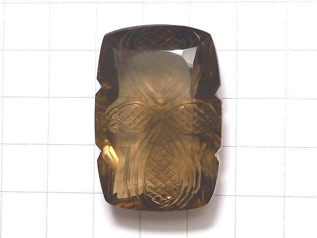 [Video] [One of a kind] High Quality Smoky Quartz AAA Carved Faceted 1pc NO.16