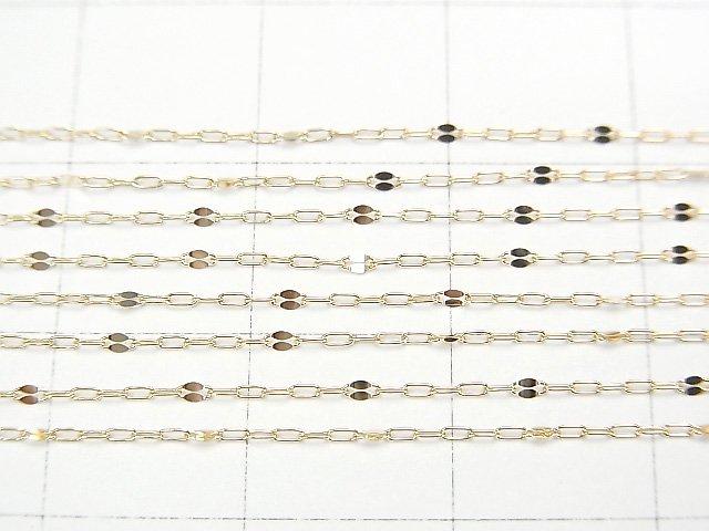 [Video] [K10 Yellow Gold] Long and Short Chain (Flat) Necklace Approx 1mm Width 1pc beads (aprx.16inch / 40cm)