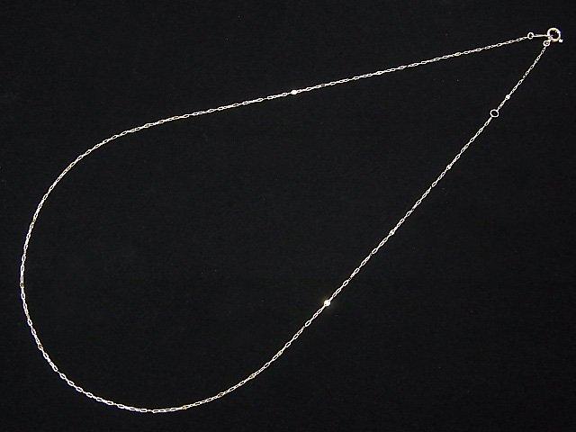 [Video] [K10 Yellow Gold] Long and Short Chain (Flat) Necklace Approx 1mm Width 1pc beads (aprx.16inch / 40cm)
