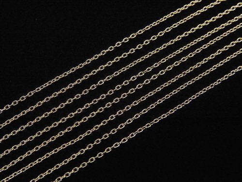 [Video][K10 Yellow Gold] Cable Chain NO.4 Approx 0.8mm width necklace 1pc beads (aprx.16inch/40cm)