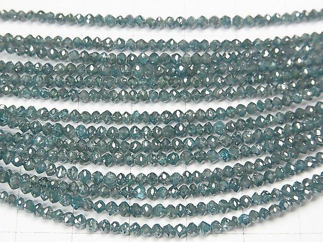 [Video] High Quality Blue Diamond Faceted Button Roundel 10pcs -1strand beads (aprx.15inch / 36cm)