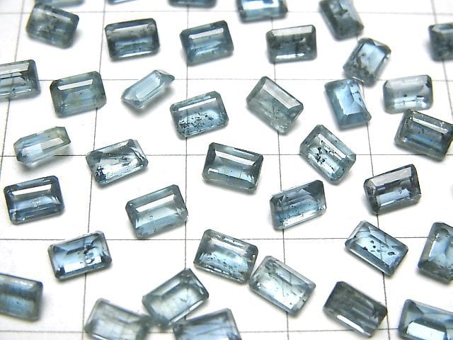 [Video]High Quality Indigo Blue Kyanite AAA- Loose stone Rectangle Faceted 6x4mm 3pcs