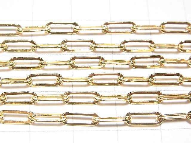 14KGF Long Flat Cable Chain 8.5x3.0mm 10cm