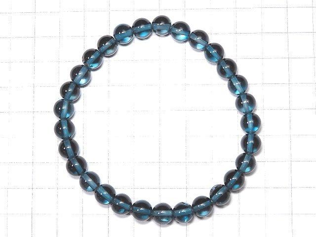[Video] [One of a kind] High Quality London Blue Topaz AAA Round 7.5mm Bracelet NO.4