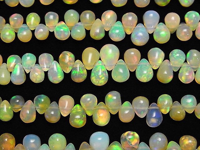 [Video]High Quality Ethiopia Opal AAA Drop (Smooth) half or 1strand beads (aprx.7inch/18cm)