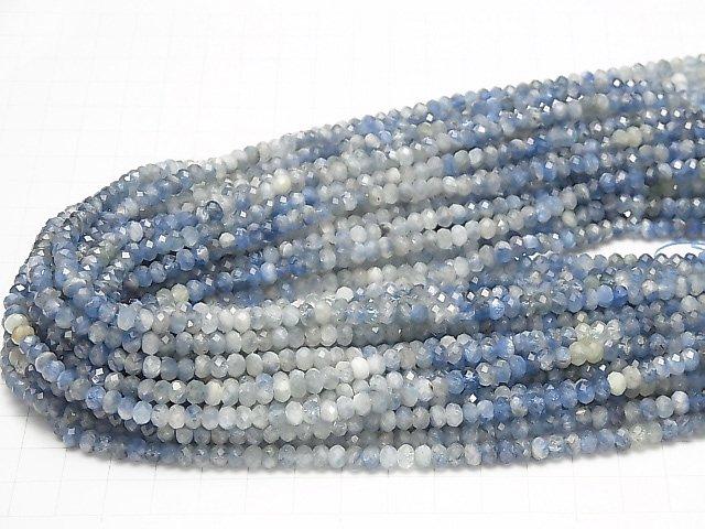 [Video] High Quality! Kyanite AA Faceted Button Roundel 5x5x3mm half or 1strand beads (aprx.15inch / 38cm)