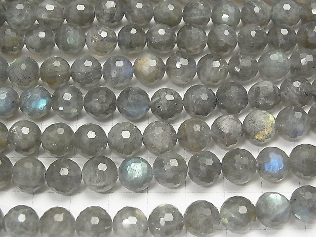 [Video] High Quality! Labradorite AA++ 128Faceted Round 10mm half or 1strand beads (aprx.15inch/37cm)