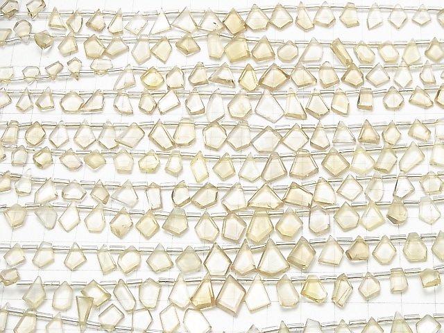 [Video] High Quality Natutal Champagne Color Quartz AAA- Rough Slice Faceted 1strand beads (aprx.8inch / 20cm)