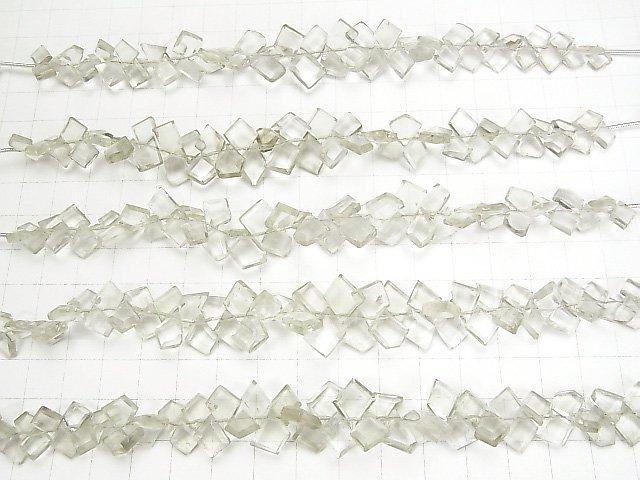 [Video] High Quality Green Amethyst AA++ Rough Slice Faceted 1strand beads (aprx.6inch / 16cm)