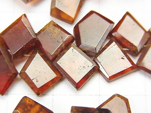 [Video] Hessonite Garnet AA++ Rough Slice Faceted 1strand beads (aprx.6inch / 16cm)