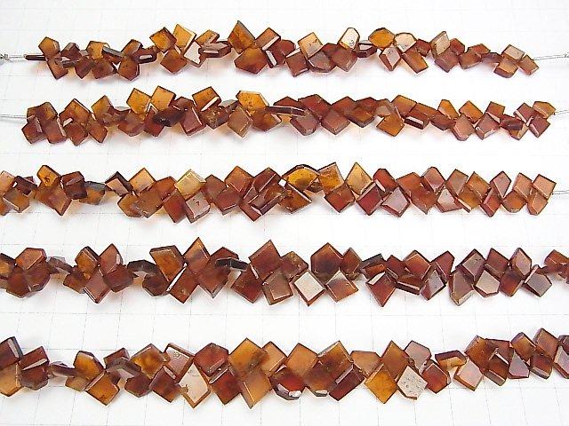 [Video] Hessonite Garnet AA++ Rough Slice Faceted 1strand beads (aprx.6inch / 16cm)