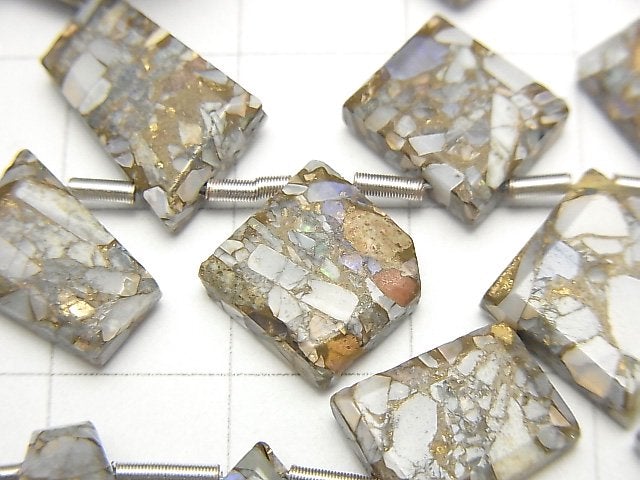 [Video] Copper Opal AAA Rough Slice Faceted 1strand (20pcs)