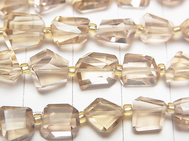 [Video]High Quality Natutal Champagne Color Quartz AAA Faceted Nugget half or 1strand beads (aprx.7inch/18cm)