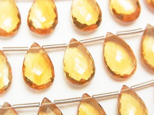 [Video] MicroCut High Quality Citrine AAA+ Pear shape Faceted Briolette half or 1strand (10pcs)
