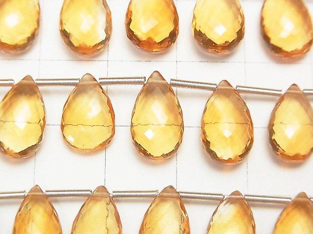 [Video] MicroCut High Quality Citrine AAA+ Pear shape Faceted Briolette half or 1strand (10pcs)