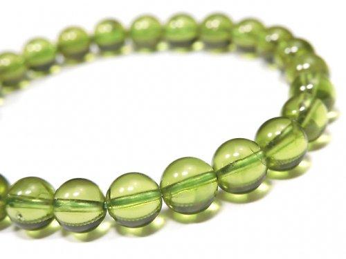 [Video] [One of a kind] High Quality Peridot AAA Round 7mm Bracelet NO.101