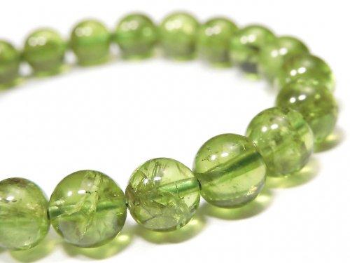 [Video] [One of a kind] High Quality Peridot AAA Round 9mm Bracelet NO.204