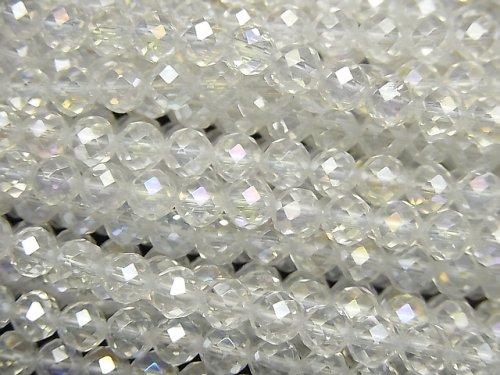 [Video] High Quality! Aqua Crystal Faceted Round 4.5mm 1strand beads (aprx.15inch / 37cm)