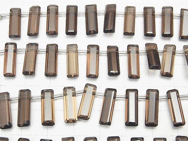 [Video] High Quality Smoky Quartz AAA Rectangle Faceted 15x5x4mm 1strand (8pcs)