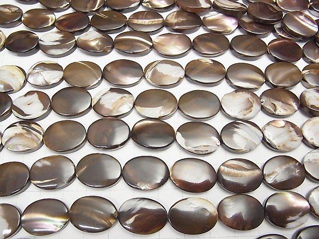 [Video] Mother of Pearl MOP Brown Oval 20x15x4mm 1strand beads (aprx.15inch / 37cm)