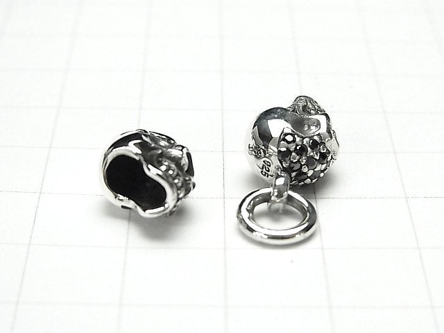 Silver925 Champagne Charm with CZ [Black] 1pc