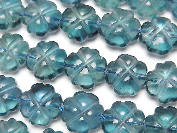 [Video]Blue Green Fluorite AAA- Clover 12x12mm half or 1strand beads (aprx.15inch/37cm)