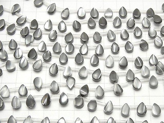 [Video] Mother of Pearl MOP Gray Pear shape 8x6mm 1strand beads (aprx.15inch / 38cm)