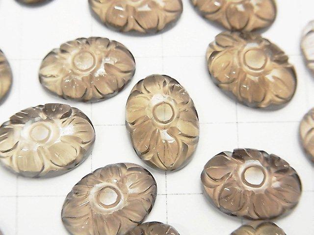 [Video] High Quality Smoky Quartz AAA Carved Oval Cabochon 14x10mm 3pcs