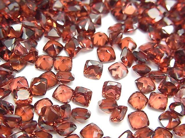 [Video] High Quality Mozambique Garnet AAA Undrilled Square Faceted 4x4mm 10pcs