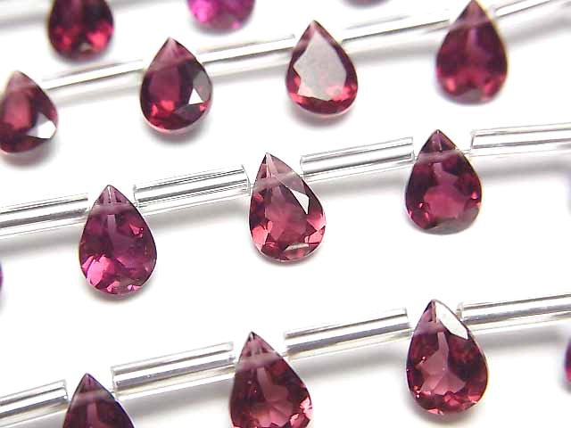 [Video]High Quality Rhodolite Garnet AAA Pear shape Faceted 7x5mm 1strand (8pcs )