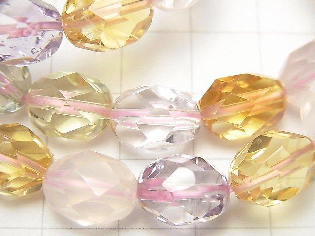 [Video] High Quality! Mixed Stone AAA- Faceted Rice 11x9x9mm Bracelet