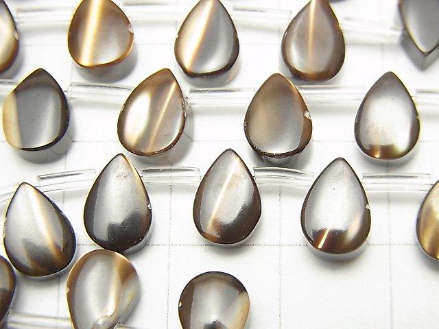 [Video] Mother of Pearl MOP Brown Pear shape 8x6mm 1strand beads (aprx.15inch / 38cm)