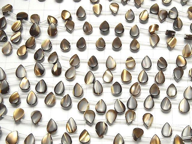 [Video] Mother of Pearl MOP Brown Pear shape 8x6mm 1strand beads (aprx.15inch / 38cm)