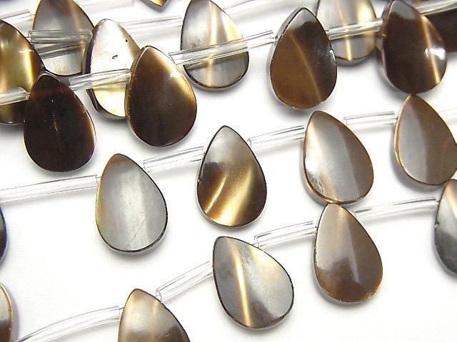 [Video] Mother of Pearl MOP Brown Pear shape 12x8mm 1strand beads (aprx.15inch / 38cm)