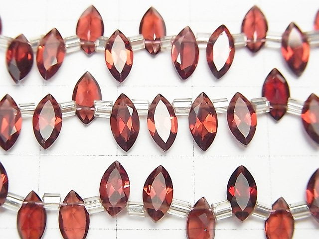[Video]High Quality Mozambique Garnet AAA Marquise Faceted 8x4x2mm 1strand (18pcs )